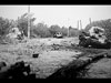 German tanks stopped on the causeway.