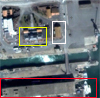 Red : lock bunker.
    
    Yellow : customs house.
    
    White : French warehouse.