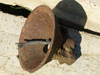 Cast iron lamp fitting.