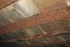 Wooden shuttering on the roof looks in very good condition.