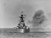 Battleships bombarding the area.