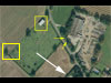 The yellow arrows are the blocks and the white arrow was the squash court and now converted into a house. I did not take a picture of it Yellow squares more dispersed sites.