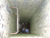 Looking down the escape.