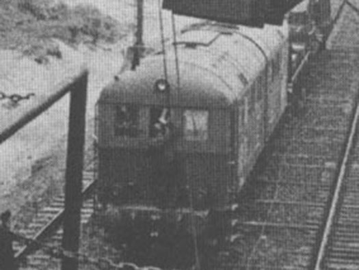 Diesel engine about to be coupled to a K5 gun.