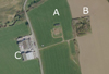 A - one Orlit and a double fuel store.
  B - one standing Orlit & an air-raid shelter.
    
    C - now built on but was part of the domestic accommodation.