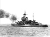 Firing on Batterie 'Graf Spee' the battery fired back to such an extent that she had to retire behind a smoke screen.