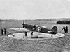 A Spitfire on a Compass platform having its compass swung.