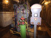 Michelsberg 1 engine, the green bottle is an oxygen bottle to pressurise a one engine cylender to turn it over to start. The Control panel on the right.