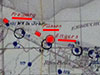 Fire plan for the beach in the event of an Allied invasion. The three call down names here are Freiburg, Füssen, Engers.
