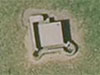Unterstand from the air showing a defences wall and two machine gun emplacements.