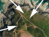 The three bomb craters that can be seen today.