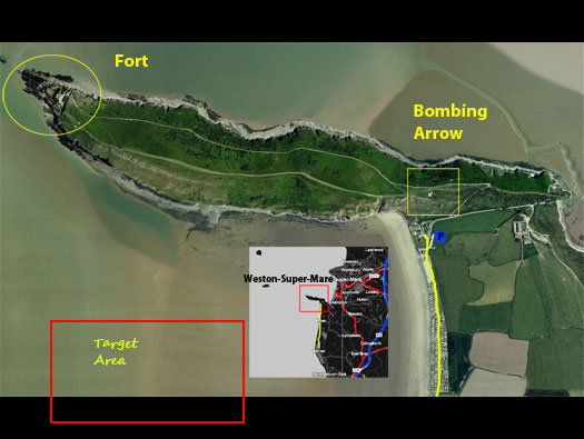 Brean Down, Somerset. Bombing Range
