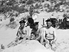Naval soldiers on the beach.
