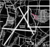 The red line is the roadway.