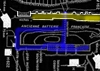The area in the picture is shown as yellow on the plan, blue is the souterraine/underground and Turm 4 is on the left.