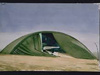A Blister hangar showing canvas doors. They used a sort of curtain rings to slide across.