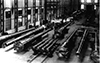 Large caliber gun barrels in a German factory.