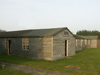 Wooden sectional huts.