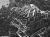 Piles of wooden boxes after sustained firing in the streets of Berlin.