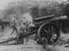 Gun firing in an open emplacement (Geschützstellung).