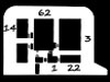 L412
Command post bunker for Flak.
1 - Gas lock.
3 - Crew.
22 - Ventilation.
14 - Liaisons.
62 - Work room.