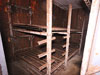 A room of about the same size with two layers of bunk beds.