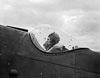Radar operator in the back of a Beaufighter.