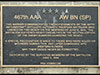 The plaque to the 467th Anti-Aircraft-Artillery.