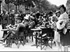 Head Quarters staff taking lunch.