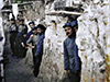 French soldiers in chalk quarries.