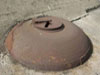 The steel dome with a slot to allow an 5cm mortar to fly out.