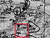 The German Army map of the area showing where the battery was.