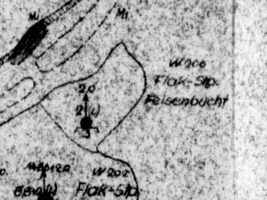Alderney, W 200 Flak StP.    Felsenbucht