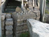 spare blocks in the garden.