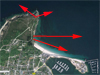Area covered by the three guns.