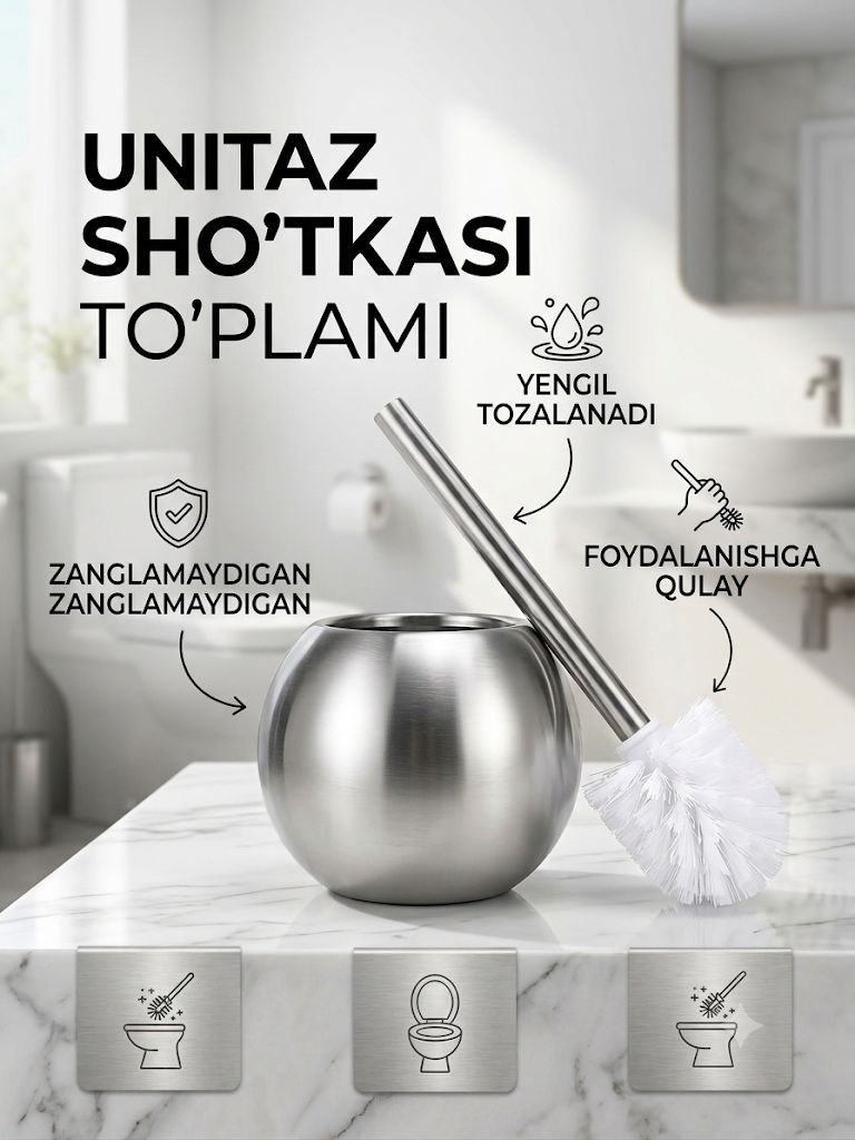 Hojatxona uchun sho'tka yumaloq xrom