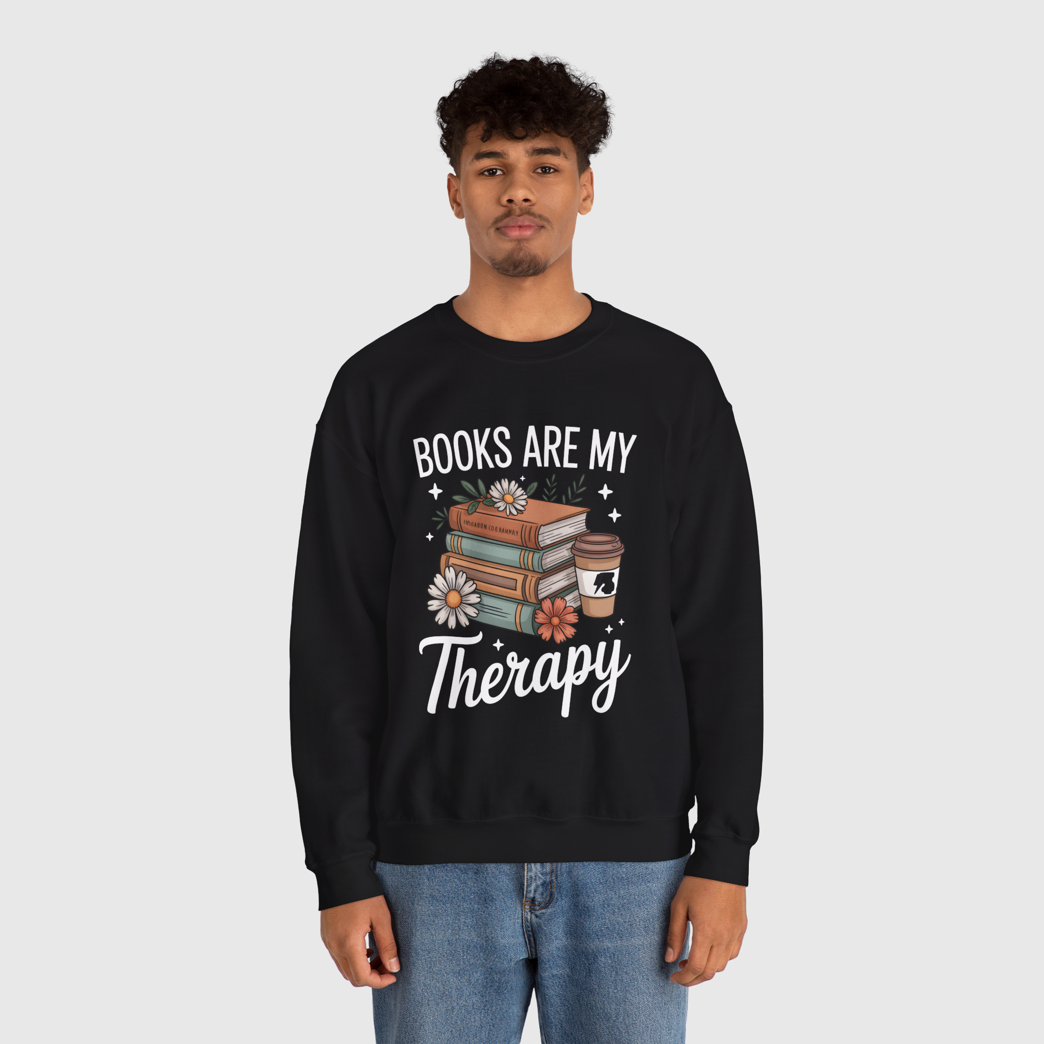 Books are my Therapy Sweatshirt view 3