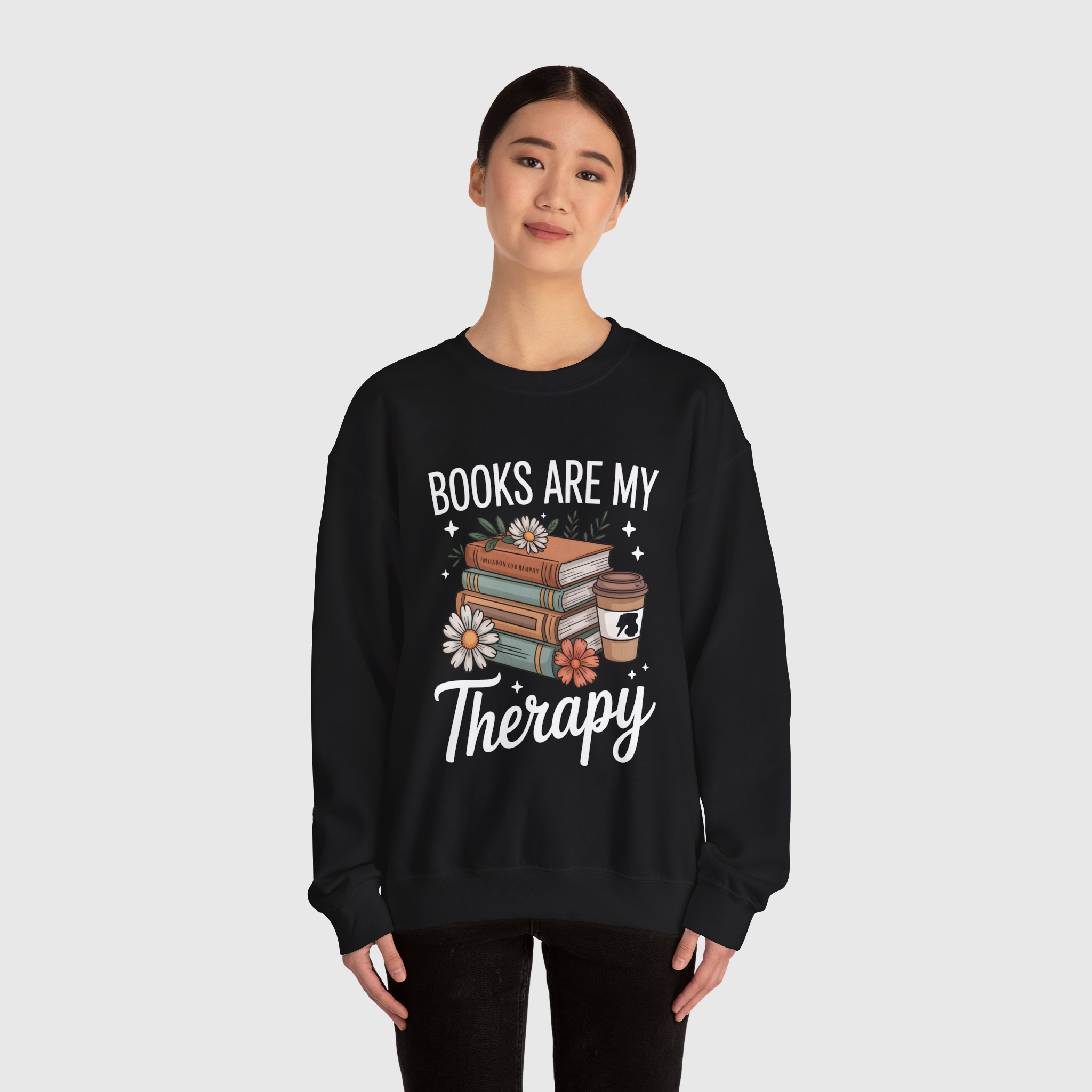 Books are my Therapy Sweatshirt view 4