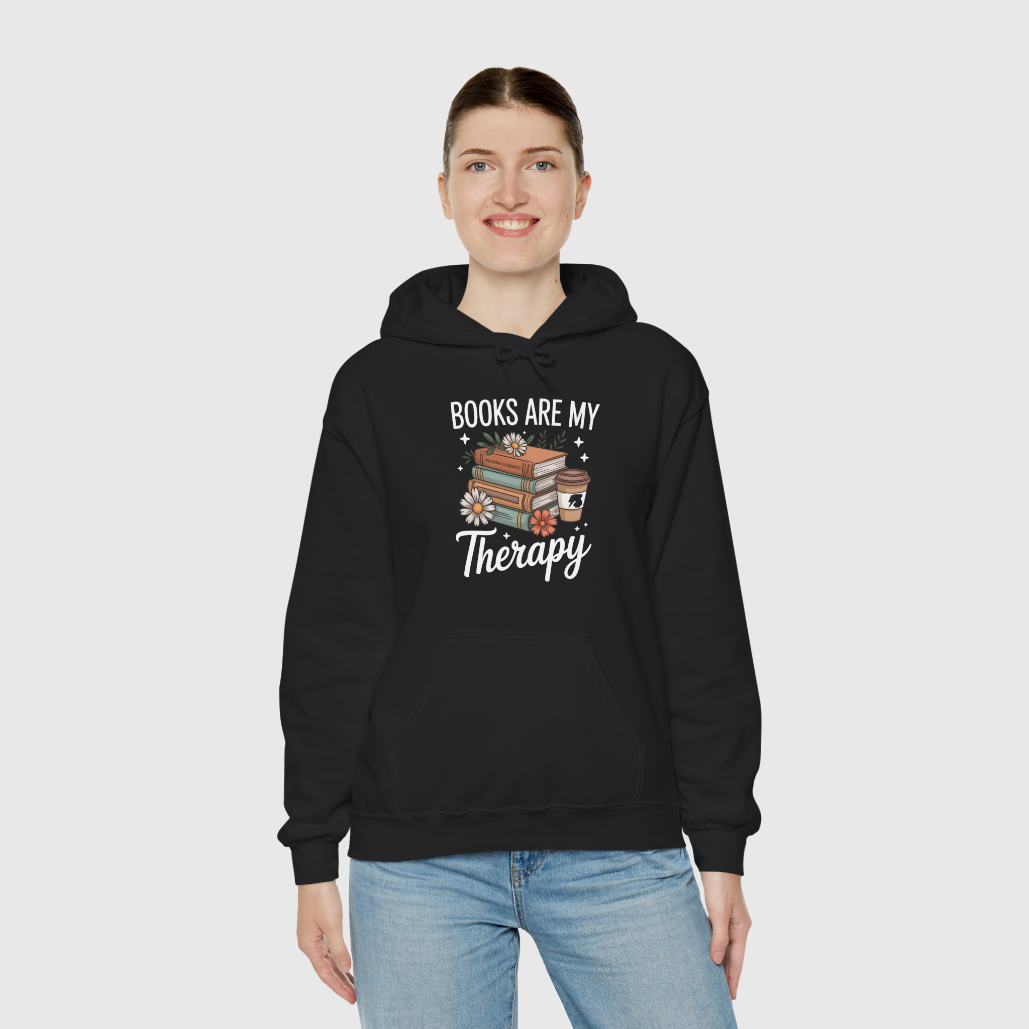 Books are my Therapy Hoodie view 3