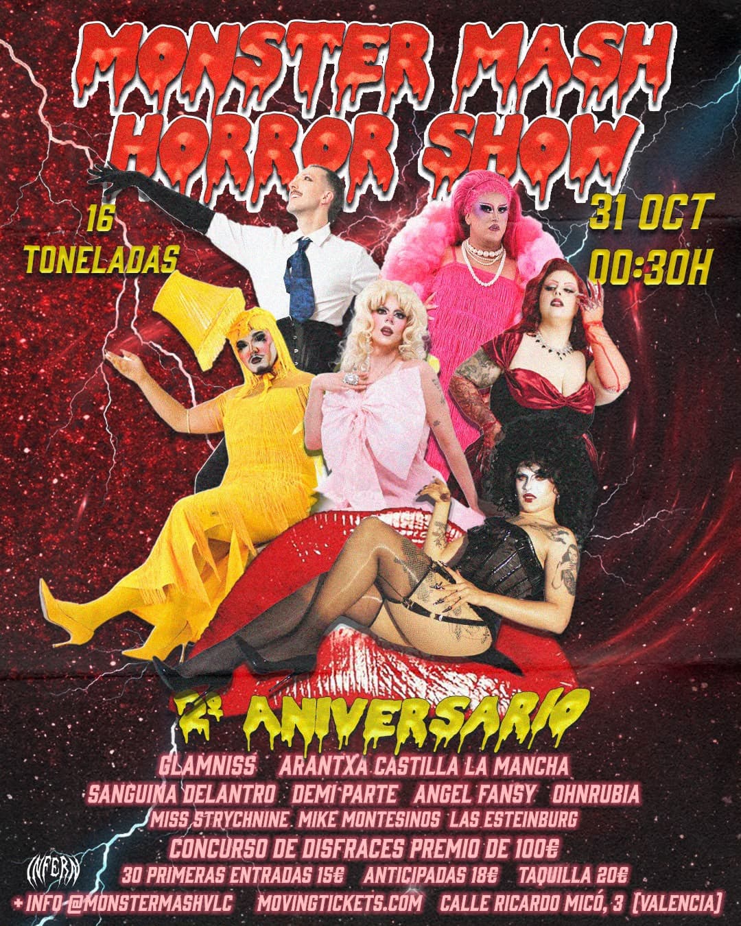 Monster Mash Horror Show: Halloween con temática *Rocky Horror* en 16 Toneladas