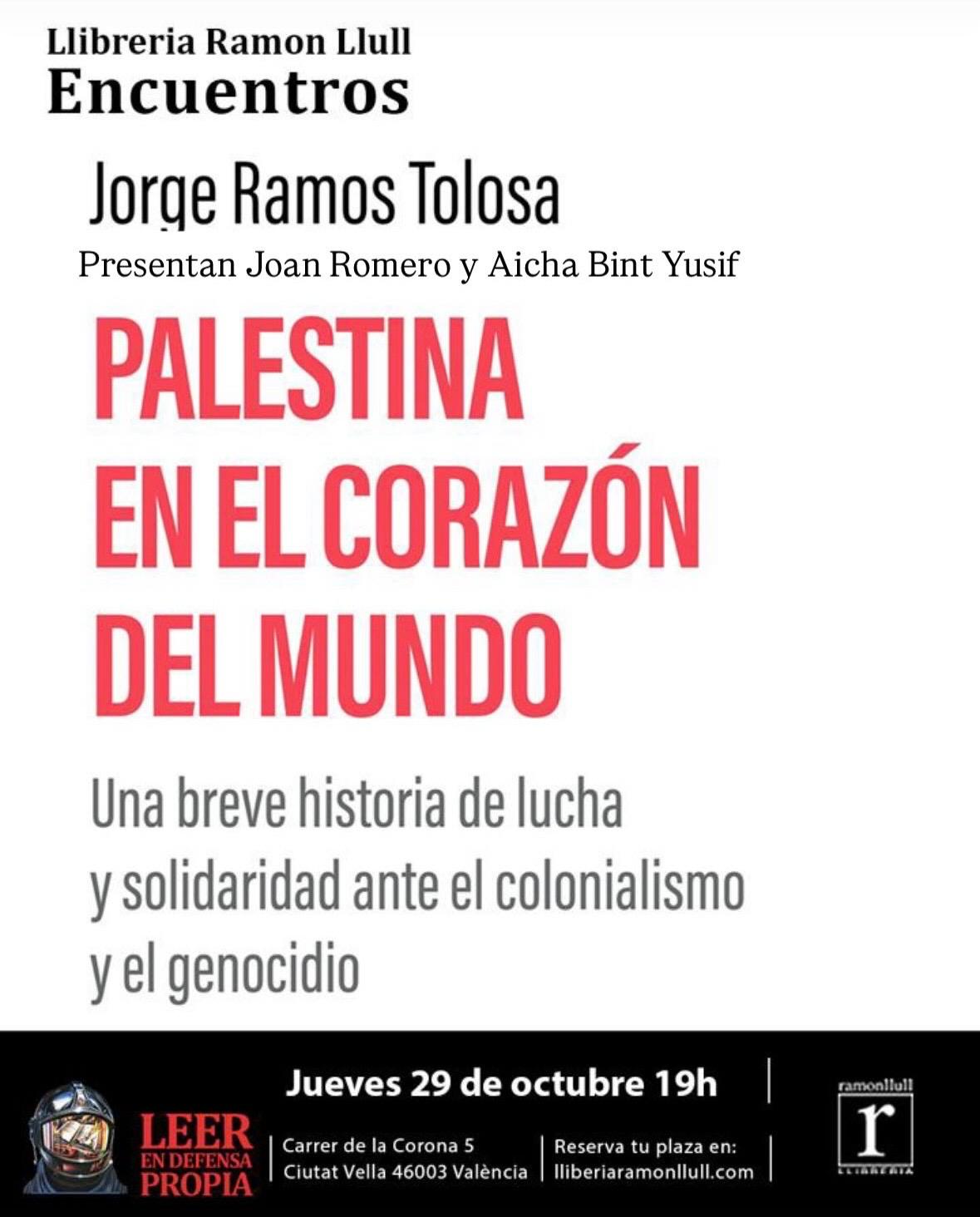 Encuentro con Jorge Ramos Tolosa: «Palestina en el corazón del mundo» en Llibreria Ramon Llull