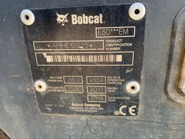 Bobcat E 50/ 2013/ 8352 Motohours/ mini excavator  (20)