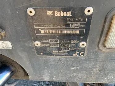 Bobcat E 50/ 2013/ 8352 Motohours/ mini excavator  (30)