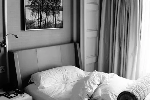 Unmade messy bed