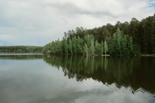 Calm reflective lake