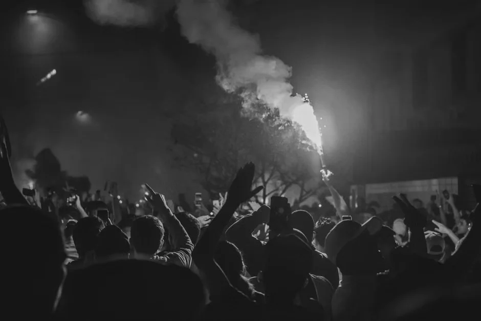Crowd dancing at a festival
