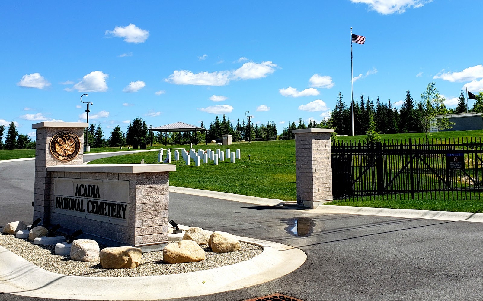 Acadia National Cemetery headstone and grounds