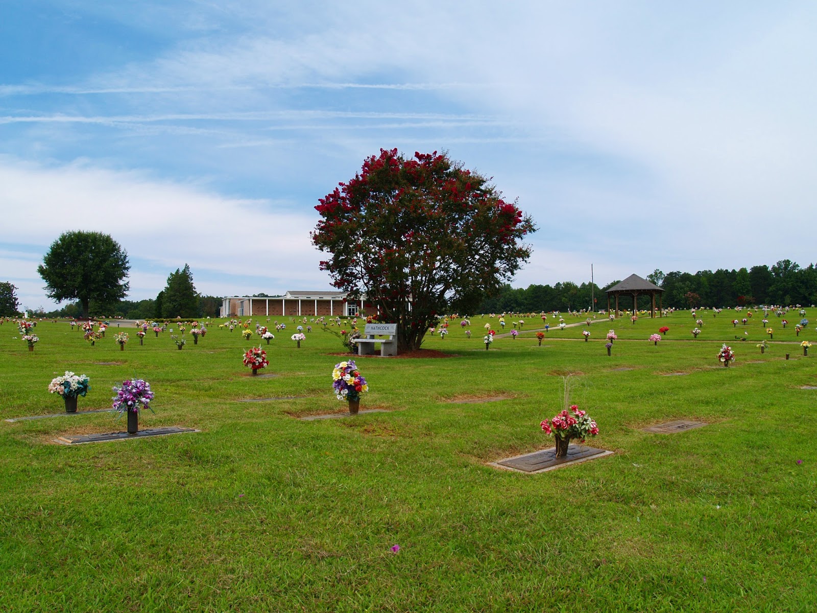 Alamance Memorial Park cemetery grounds and headstones