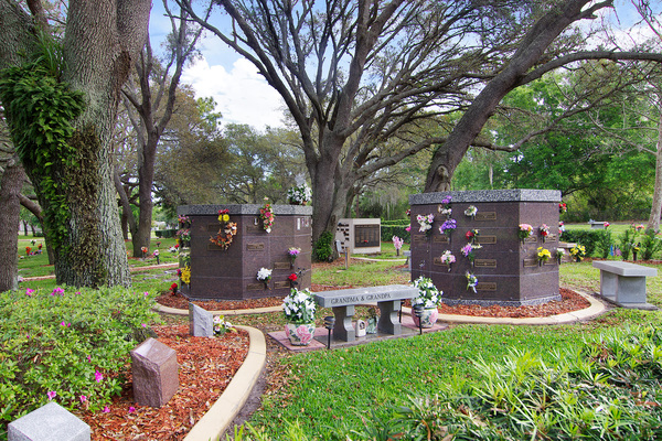 All Faiths Memorial Park cemetery grounds and headstones