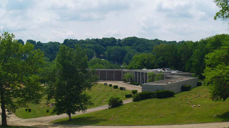 Allegheny County Memorial Park cemetery grounds and headstones